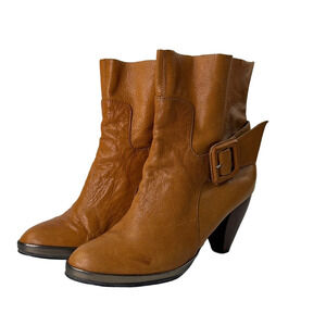 farylrobin Free People Tan Leather Ankle Boots size 9